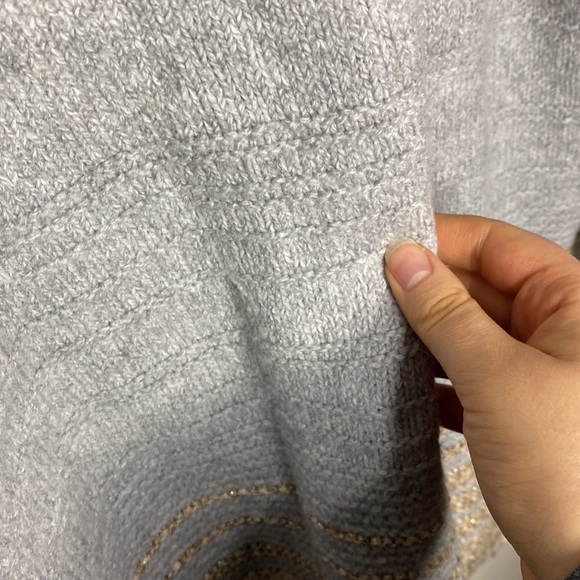 Calvin Klein cowlneck tunic sweater with ombre golden thread pattern size M - Picture 9 of 12